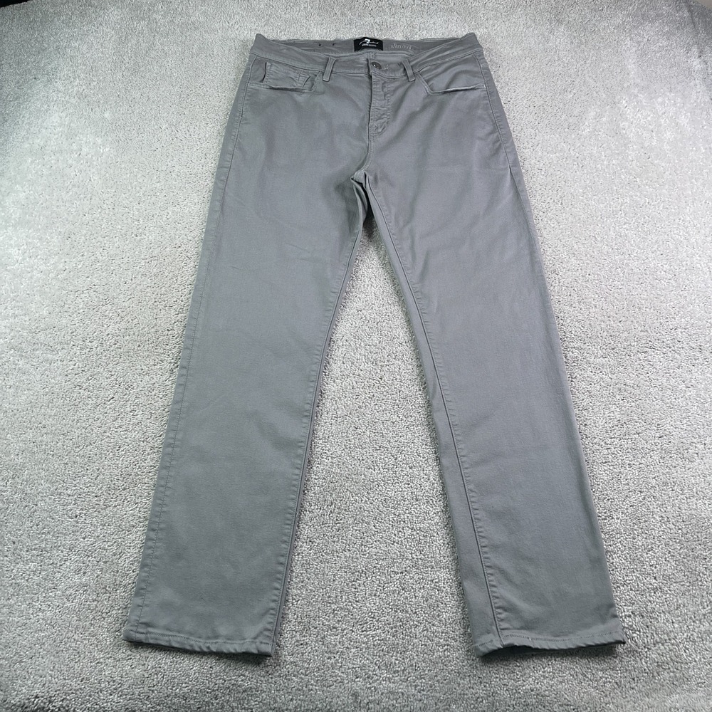 7 For All Mankind Jeans Men 34x30 Grey Slimmy Luxe Sport Stretch Casual Pants